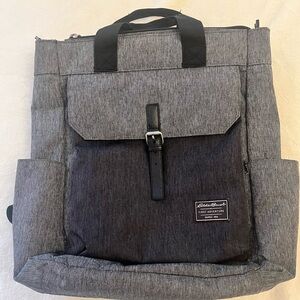 Eddie Bauer First Adventure Gray Heather Diaper Bag Backpack Convertible